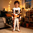 thumbnail image 2 of XAOFW Boys Girls Halloween Pajamas Cartoon Print Long Sleeve Tops Pants Toddler Kids Fall Winter Cozy Loungewear 3-4 Years, 2 of 5