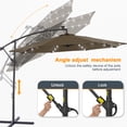 thumbnail image 4 of ACEGOSES 10ft 32 LED Outdoor Patio offset Umbrella, Solar Lighted Hanging Umbrella with 8 Ribs for Desk,Garden,Yard,Taupe, 4 of 10