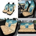 thumbnail image 2 of Renewold Sea Turtle Beach Starfish Car Seat Covers Front Rear Full Set Steering Wheel Seat Belt Pads Coasters Waste Bin Armrest Pad Cup Holders Rearview Mirror Handbrake Cover Set, 14 Pack, 2 of 7