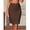 Brown, variant on Brown High Waisted Denim Pencil Skirt Midi Length Stretch Cotton