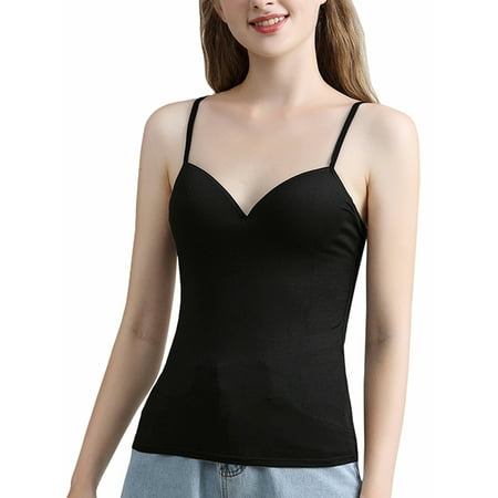 

Gupgi Women Padded Bra Spaghetti Strap Tops Push Up Bra Sleeveless Tanks