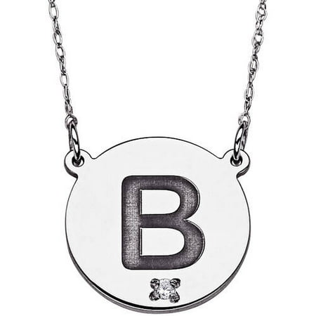 Diamond Accent Sterling Silver Initial Disc Pendant Necklace, 20