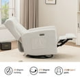 thumbnail image 4 of Power Swivel Rocking Recliner Chair, Electric Rocker Nursery Glider Chair, USB and Type-C Ports, Upholstered Fabric Reclining Single Sofa Chair for Living Room (Beige), 4 of 8