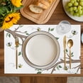 thumbnail image 4 of Bees Branches Placemats Set of 4, Farmhouse Spring Botanical Watercolor Placemats for Dining Table, Place Mats for Kitchen Tabletop, Waterproof Wipeable Dining Table Mats Set, 4 of 9