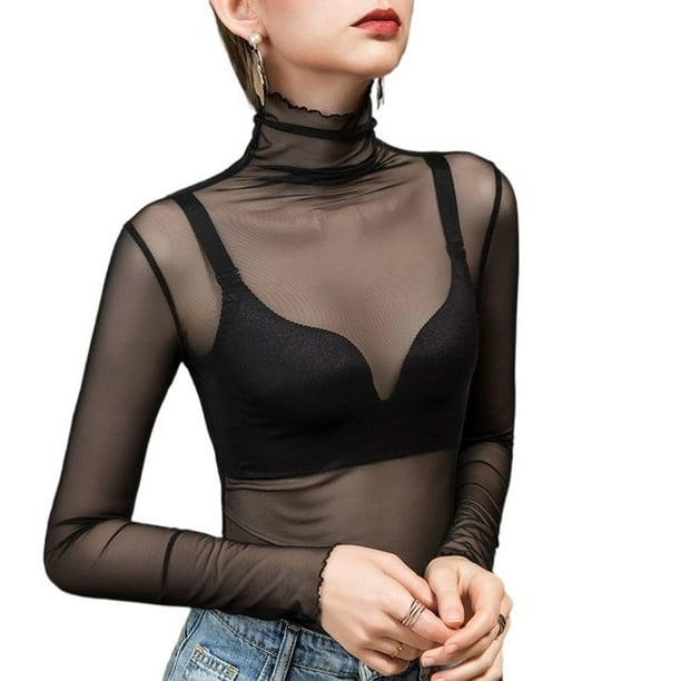 High neck net top hotsell