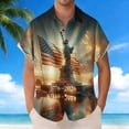 thumbnail image 2 of Mens Patriotic 4th of July Shirts Vintage Short Sleeve Flag Print Hawaiian Casual Button Down Shirt, 2 of 4