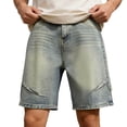 thumbnail image 4 of JTieacloth Mens Baggy Jean Shorts Casual Loose Fit Denim Shorts Summer Five Point Shorts(Yellow), 4 of 7