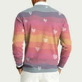 thumbnail image 5 of Fgvctg Valentine's Day Mens Sweater Ribbed Knit Crewneck Sweaters Love Heart Print Soft Pullover Slim Fit Long Sleeve Sweater Oversized Spring Blouses Red 2XL, 5 of 5
