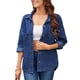 thumbnail image 1 of Camisa Vaquera para Mujer, Chaqueta, Camisa Vaquera Informal de Larga, Conjuntos de Otoño Azul Oscuro L, 1 of 9