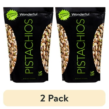 (2 pack) Wonderful Pistachios, In-Shell Roasted & Salted Nuts, 24 Ounce Resealable Bag