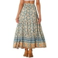 thumbnail image 2 of INSPIRE CHIC Women's Boho Floral Skirt Tassels Elastic Waist Flowy Maxi Skirts XL Beige, 2 of 5
