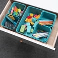 thumbnail image 4 of Welaxy Felt Office Drawer Organizers deep Bins Draw Organiser Felt Storage bin Drawers dividers Boxes for Desktop 5-Pack (Turquoise), 4 of 7