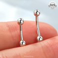 thumbnail image 3 of shiyou-16G Rook Earring Sterling Silver 925 Internal Threaded Rook Piercing Jewellery Ball Cartilage Earring Eyebrow Bar Barbell 6/8 mm, 3 of 4