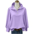 thumbnail image 2 of TaTaai 2026 Spring Summer Solid Color Button Top for Women Long Sleeve Round Neck Casual Blouse Soft Comfy Lightweight Daily Vacation Outfits Gift, 2 of 5