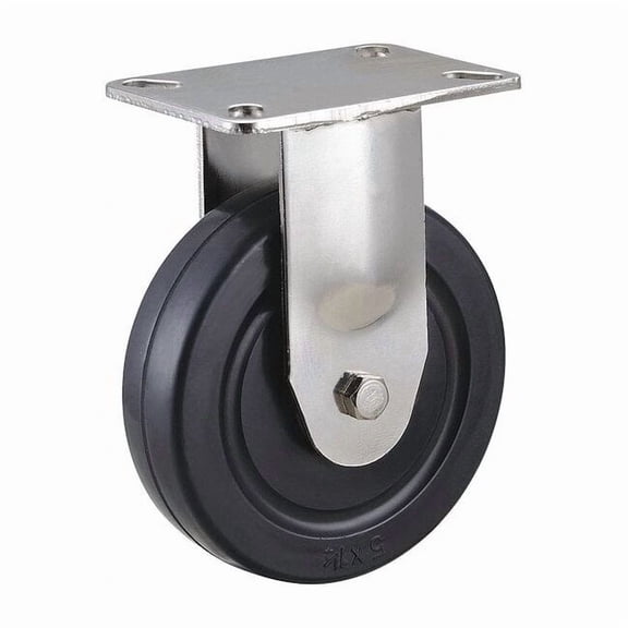 Manufacturer Varies Rigid NSF-Listed Plate Caster,Rubber,5 in., 240 lb. 33H921