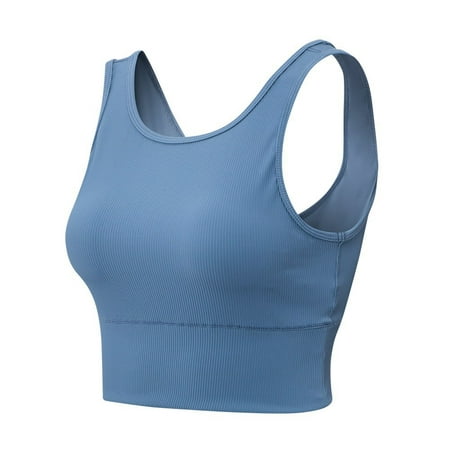 

Women s Yoga Tight Vest Runs Fitness Clothes Breathable High Elastic Sensual Dry Sports Vest Bra Blue 2XL