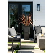Veradek Brixton Tall 28 Plastic Planter 2-Pack Black