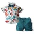 thumbnail image 6 of newwalpole Toddler Baby Boy Summer Clothes Short Sleeve Button Down Shirt Shorts Set Gentlemen Casual Outfits 1-6 Years White for Size 3-4 Years, 6 of 7