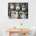 thumbnail image 2 of ONETECH Christmas Snowman Wall Art Santa Claus Hat Grey and White Scarf Posters Five Smiling Snowmans Canvas Picture Framed Artwork Painting for Living Bedroom Office Home Decorations, 2 of 4