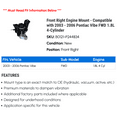 thumbnail image 2 of Front Right Engine Mount - Compatible with 2003 - 2006 Pontiac Vibe FWD 1.8L 4-Cylinder 2004 2005, 2 of 2