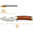 thumbnail image 2 of Elk Ridge - Fixed Blade Knife - 8.5-in Overall, Mirror Finished gut Hook Blade, Wood Handle, Leather Sheath - Hunting, Camping, Survival, 2 of 5