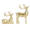 thumbnail image 4 of Toyandona Golden Resin Deer Figurine Xmas Home Decor for Desktop and Bookshelf 2Pcs, 4 of 8