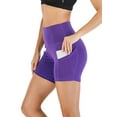 thumbnail image 3 of SHCKE Women High Waist Yoga Shorts with Side Pockets Tummy Control Running Gym Workout Biker Shorts, 3 of 6
