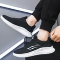 thumbnail image 4 of Lightweight Slip On Sneakers for Men Casual Breathable Lace Up Running Shoes Non Slip Work Shoes with Arch Support White 9.5, 4 of 8