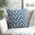 thumbnail image 2 of SAFAVIEH Chauncy 20" x 20" Geometric Prism Plush Pillow, Navy/White, 2 of 4