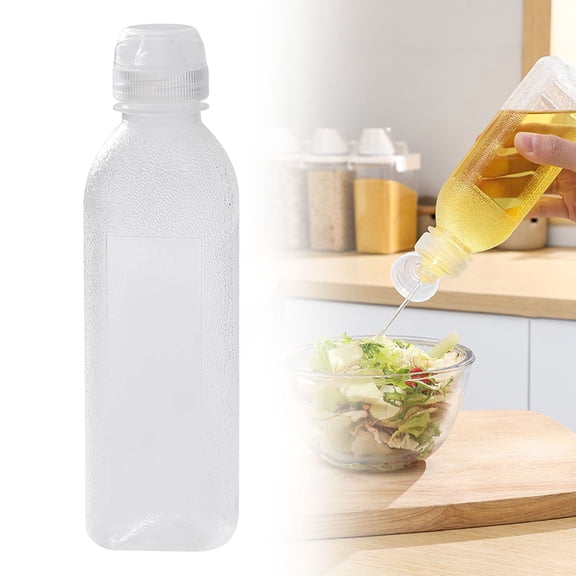 SeekLGT Condiment Squeeze Bottle Olive Oil Dispenser Ketchup Bottle Plastic Sauce Bottle Soft Cylindrical Leak Proof 500m
