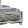 thumbnail image 3 of Benjara Reva California King Bed with Mirror Inlay-Upholstered Gray Faux Leather, 3 of 8
