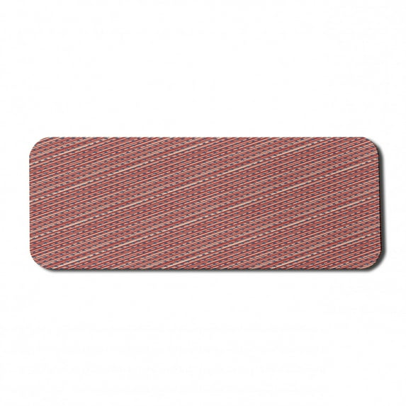 4th of July Computer Mouse Pad, Patriotic Stars and Repeated Stripes in Diagonal Pattern Design, Rectangle Non-Slip Rubber Mousepad Large, 31" x 12", Blush Rust Dark Lavender, by Ambesonne