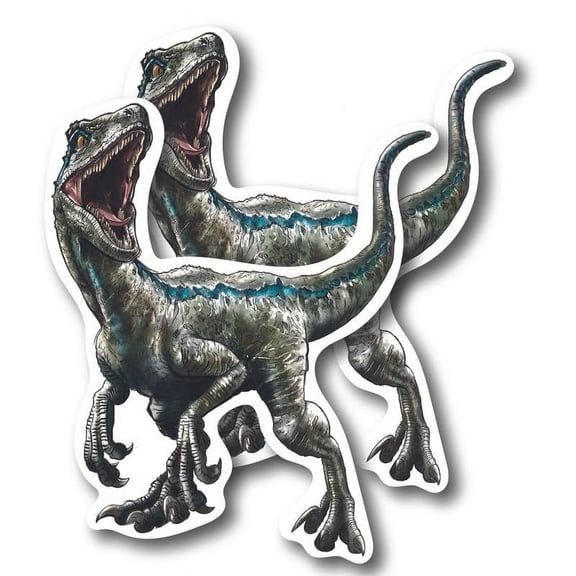 (2 Pack) Trex Dinosaur - Cool Dinosaur Stickers - 5" On Longest Side - for Car, Truck, SUV - Easy Peel and Stick Vinyl Decals - Made in USA - BMCS0137