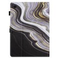 thumbnail image 6 of Case for Samsung Galaxy Tab A9+ 11.0" 2023 SM-X210/SM-X215/SM-X216B, Marble Pattern PU Leather Case with Pencil Holder & Card Slots, Multi-Angle Viewing Stand with Auto Sleep / Wake - Black/Gold, 6 of 9