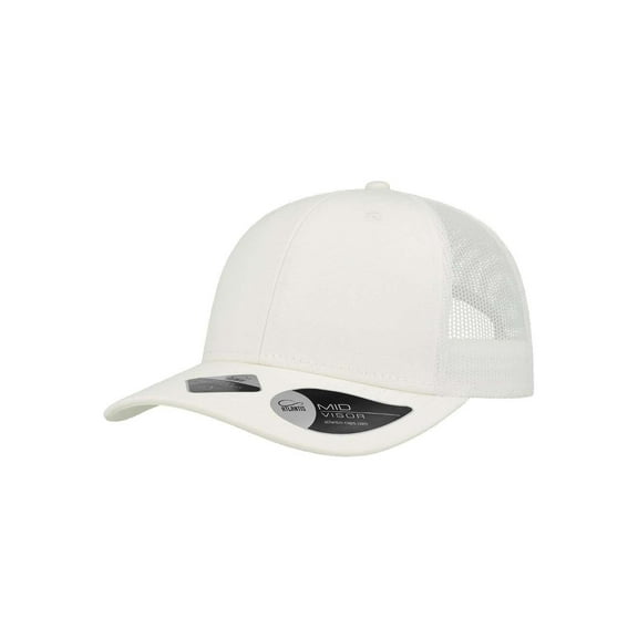 Atlantis Headwear B79295000 Sustainable Recy Three Trucker Cap, White - Adjustable Size