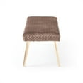 thumbnail image 5 of Fur Upholstered Bench Ottoman with Metal Legs, Modern End of Bed Bench for Entryway Bedroom Living Room, 5 of 8
