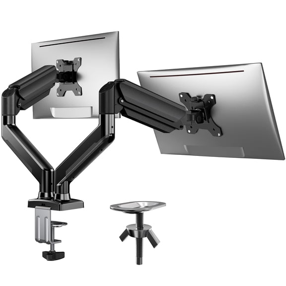Dual Monitor Stand up to 33 inches Screen, Load-Bearing Max 22 lbs Each Arm, Adjustable Dual Monitor Mount, Sturdy Steel vesa Monitor Mount with Stable VESA 75x75 100x100mm