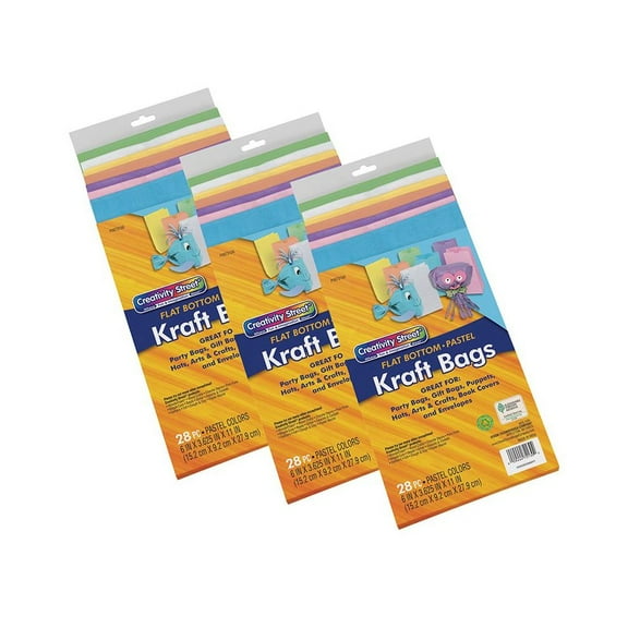 Pastel Rainbow Paper Bags, 28 Per Pack, 3 Packs