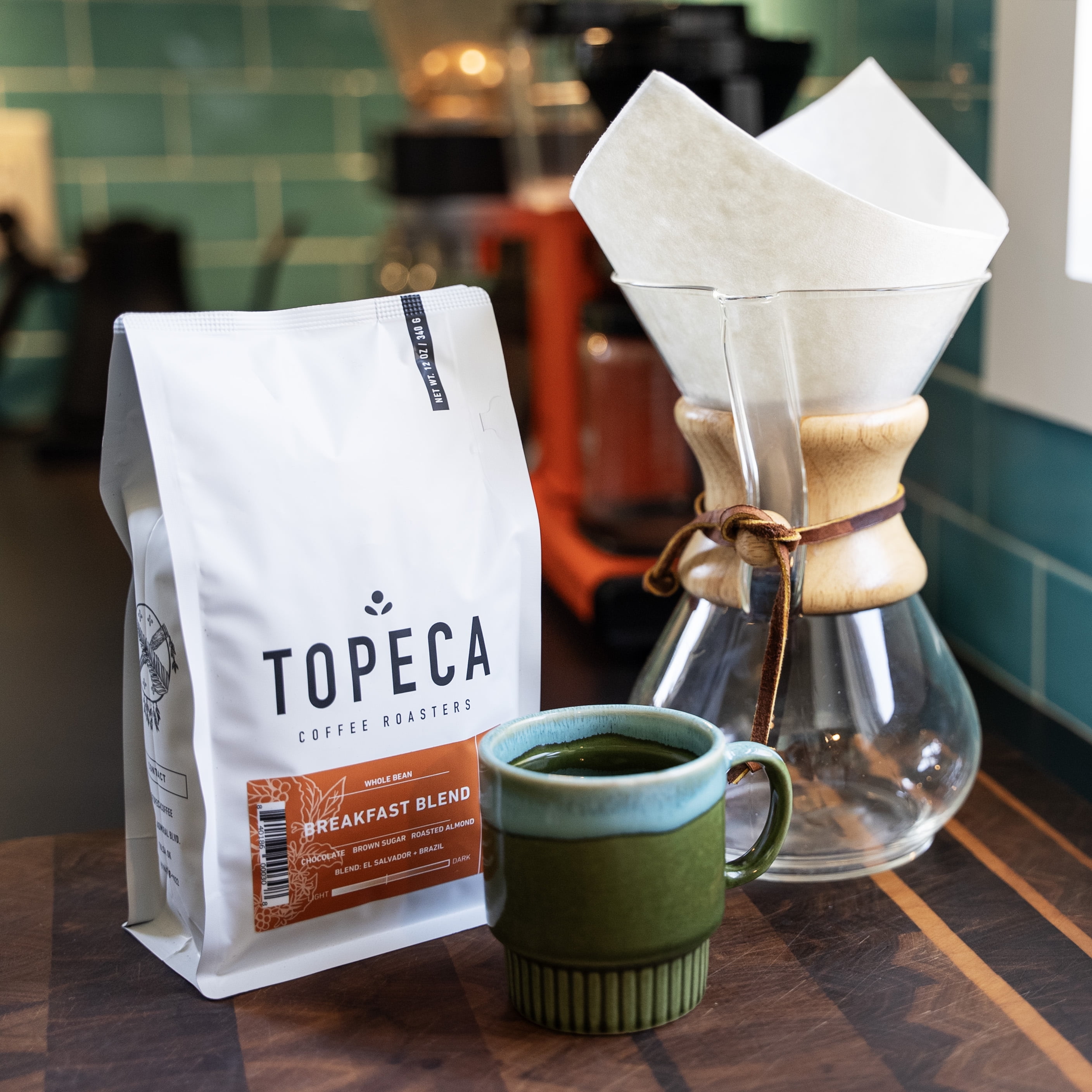 Local Topeca Coffee Breakfast Blend, Medium Roast Coffee, Whole Bean, 12 oz