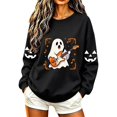 thumbnail image 3 of TKLPEHG Halloween Sweatshirts for Women Cute Guitar Ghost Graphic Fall Sweatshirt Fashion Crewneck Long Sleeve Casual Vintage Pullover (Black,M), 3 of 8