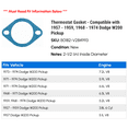 thumbnail image 2 of Thermostat Gasket - Compatible with 1957 - 1959, 1968 - 1974 Dodge W200 Pickup 1958 1969 1970 1971 1972 1973, 2 of 2