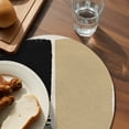 thumbnail image 3 of Beige Round 15 Inch Placemats Set of 8, Modern Abstract Art Farmhouse Striped HeatResistant Non Slip Place Mats for Dining Table, Wipeable Braided Kitchen Table Mats for Housewarming, 3 of 9