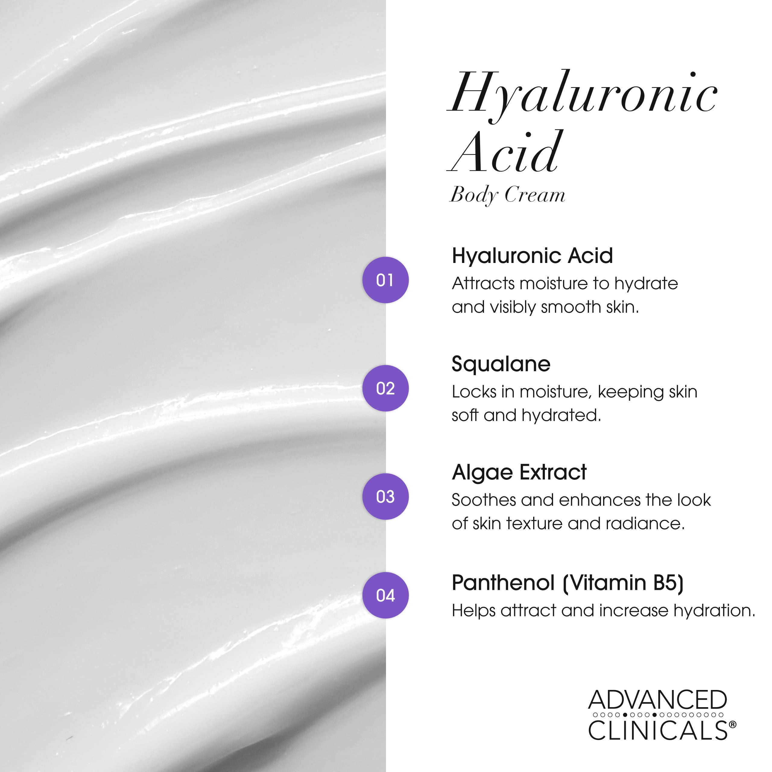 Advanced Clinicals Hydrating Hyaluronic Acid Face Gel Cream & Body Lotion Bundle Set of Two