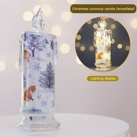 

Tanwpn LED Electronic Candle Snowman Santa Night Light Christmas Atmosphere Light Decoration Big Sale M