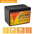 thumbnail image 3 of Bater&iacute;a LiFePO4 de 12 V 8 AH, bater&iacute;a de litio Grupo 31 incorporada 100 A BMS 8000+ ciclos profundos, recargable, 1280 Wh, fosfato de hierro de litio, IP65, impermeable para alma, 3 of 7