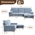 thumbnail image 2 of 84.6'' Convertible Sectional Sofa, Modern L Shaped Couch with Reversible Chaise, 3-Seat Comfy Sectional Couches for Living Room, Upholstered Chenille Deep Seat Sofa with Fluffy Armrests for Bedroom, 2 of 7
