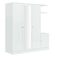 thumbnail image 5 of Kadyn 4 Door Armoire Wardrobe Closet with Full-Length Mirror, 65" Large Wardrobe Armoire with Drawers & Shelves, Modern Wooden Armoire Storage with Hanging Rod for Bedroom, White, 5 of 12
