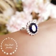 thumbnail image 3 of Sapphire Classic Halo Ring, 3 Carats 8*10 Oval Sapphire,Princess Diana Engagement Ring,September Birthstone, 3 of 4