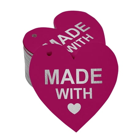 Inkdotpot Silver Foil Paper Hang Tags Made With Love Wedding Favor Tags 50 Pieces