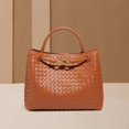 thumbnail image 3 of Bolso retro de gran capacidad, bolso tejido a mano para mujer, bolso de mano versátil para ir al trabajo, bolso bandolera informal de moda, 3 of 6